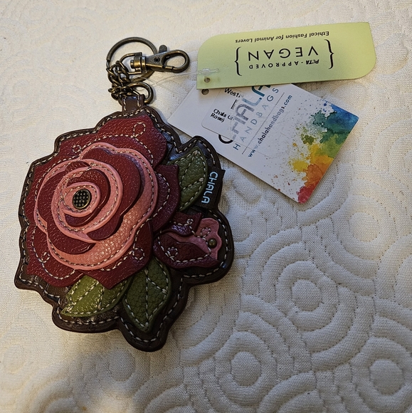 Chala Key Ring Rose Coin Purse - Picture 3 of 4